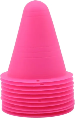 10pcs 3 Inch Plastic Sports Training Cones, Field Marker Roller Skating Cones Basketball Football Activity Events Props,Pink
