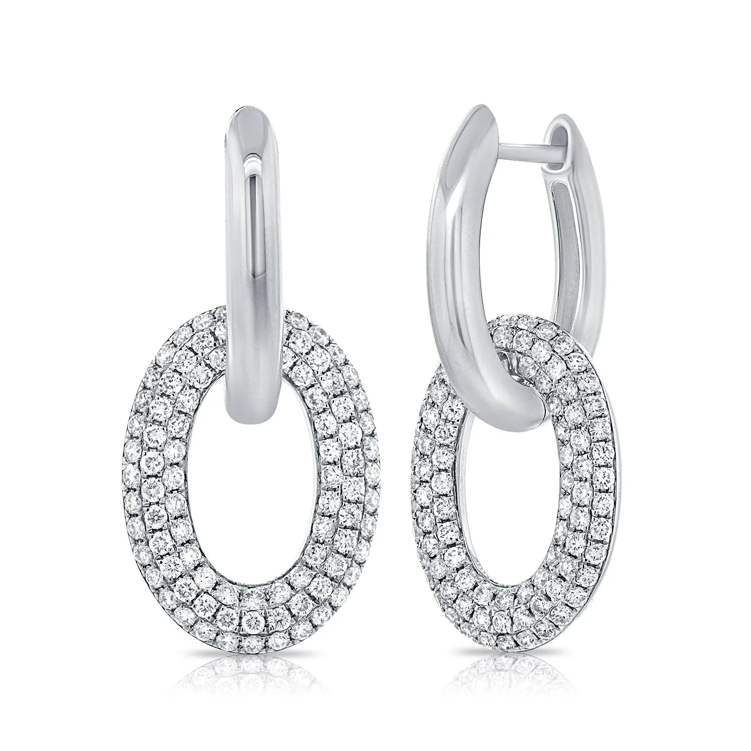 14k Gold 1.22 Ct Diamond Drop Earring, Available in White, Rose and Yellow Gold
