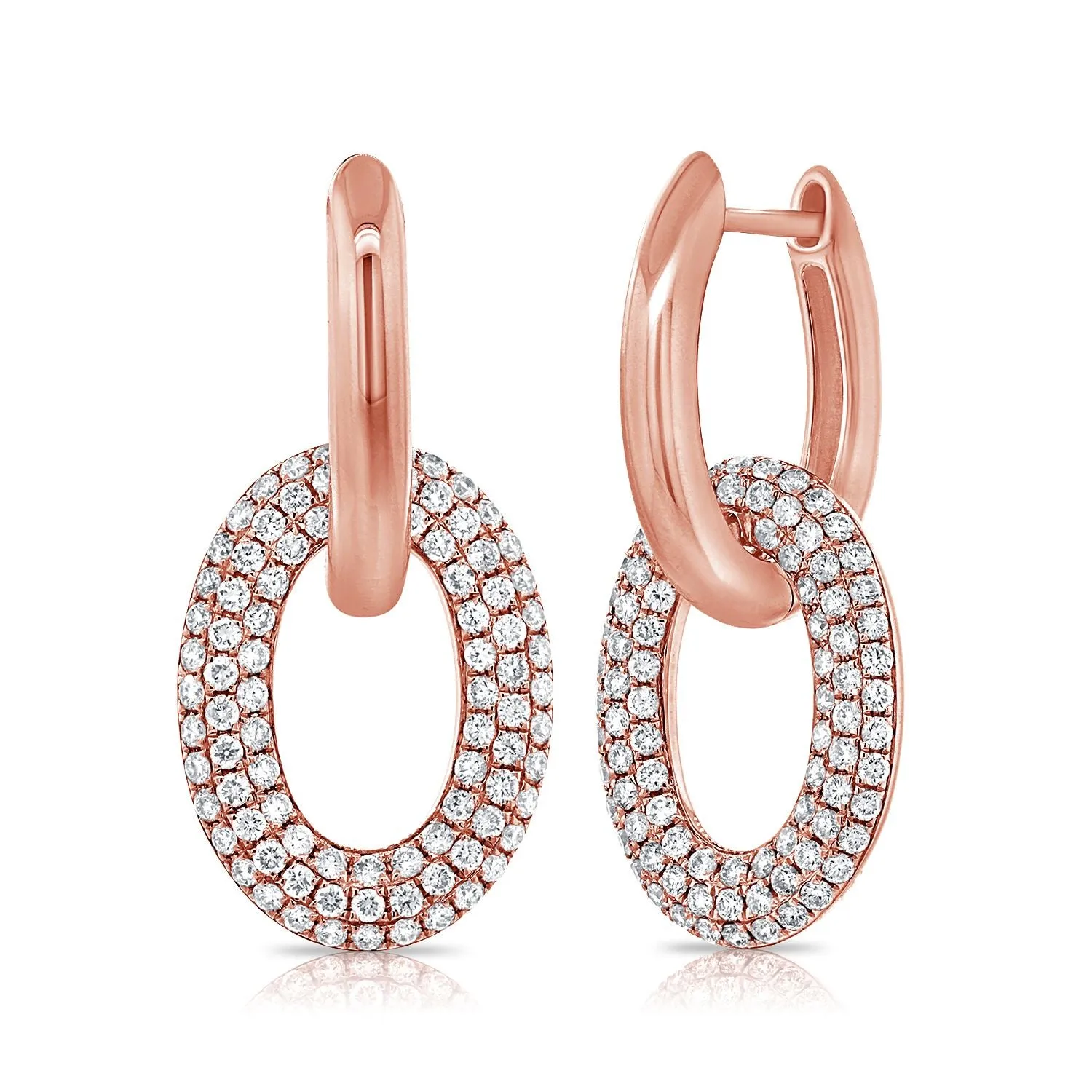 14k Gold 1.22 Ct Diamond Drop Earring, Available in White, Rose and Yellow Gold