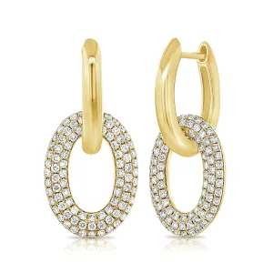 14k Gold 1.22 Ct Diamond Drop Earring, Available in White, Rose and Yellow Gold