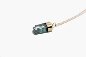 14k Gold Green Tourmaline Crystal Necklace