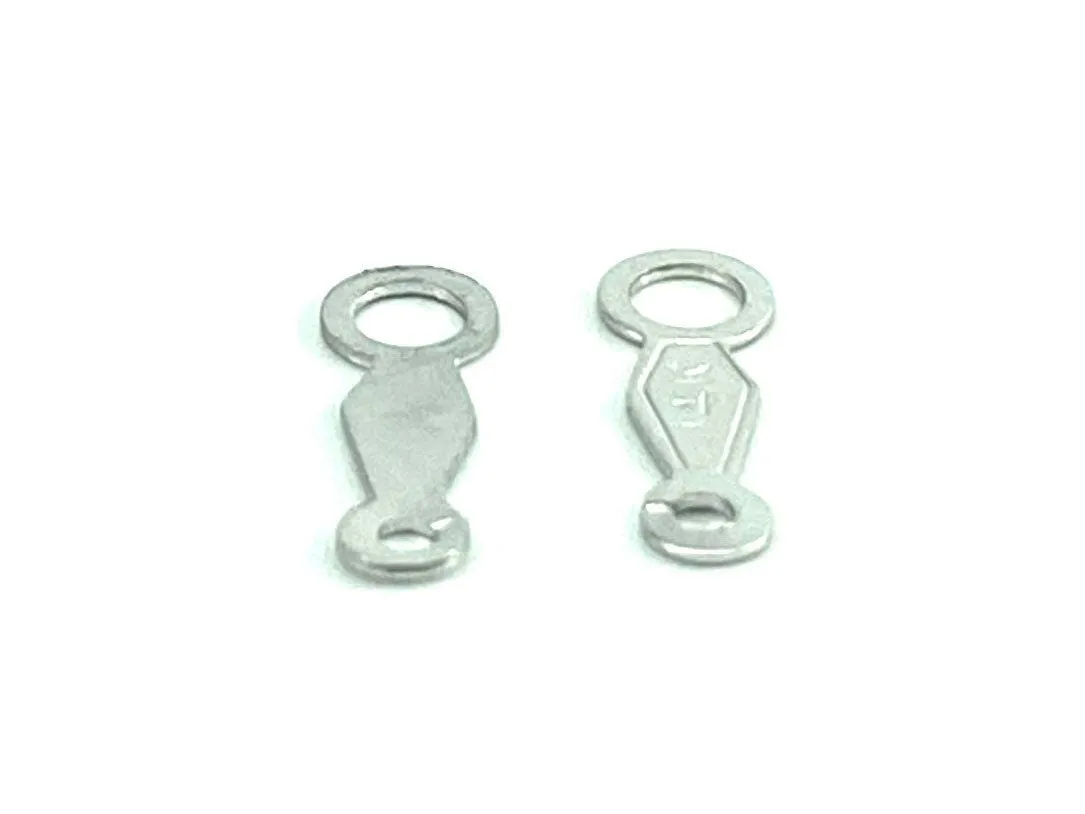 14K Solid White Gold Open Ring Chain Tag, Sku#12-78-40