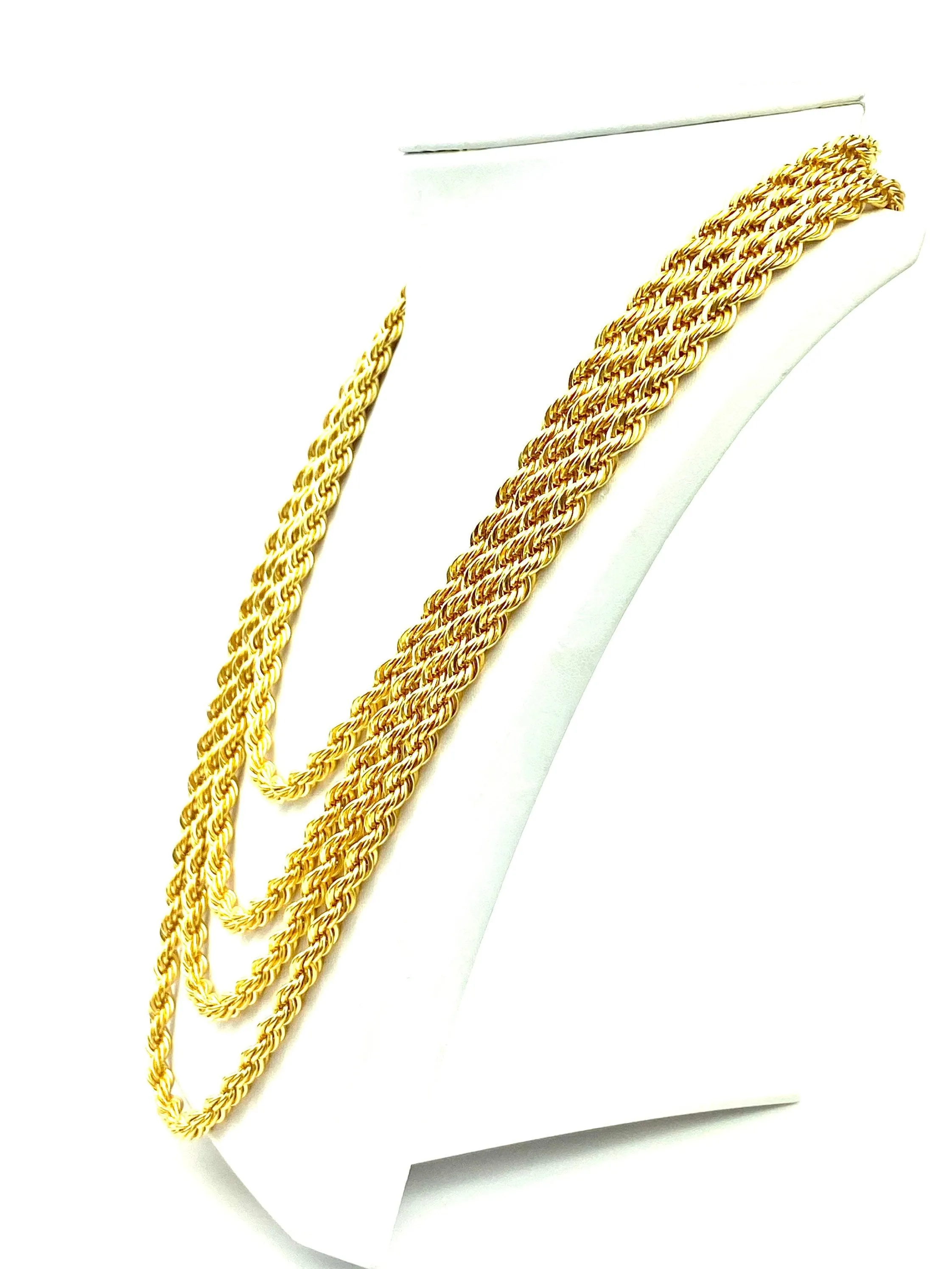 14KGF 6mm French Rope Chain Necklace , Sku#FR-6