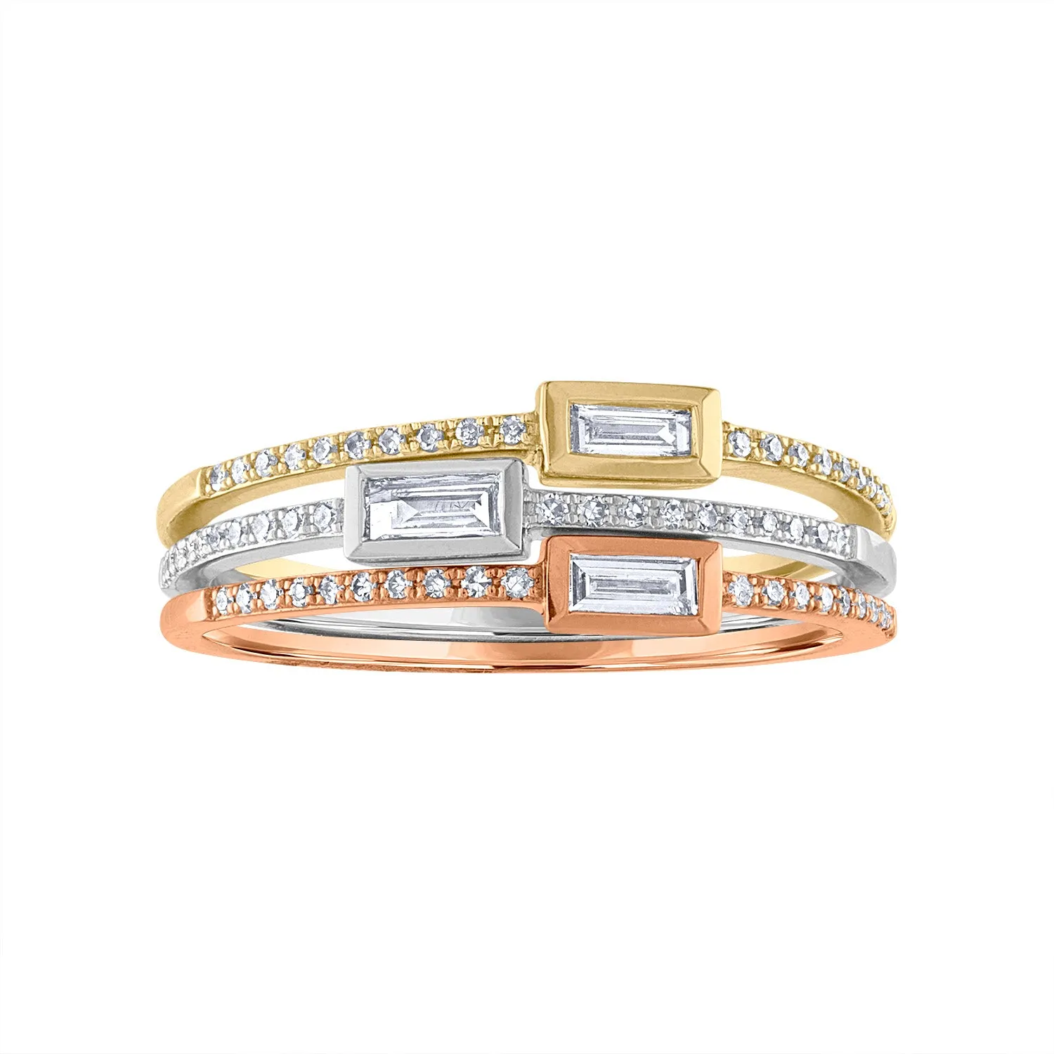 14KT GOLD SINGLE DIAMOND BAGUETTE RING