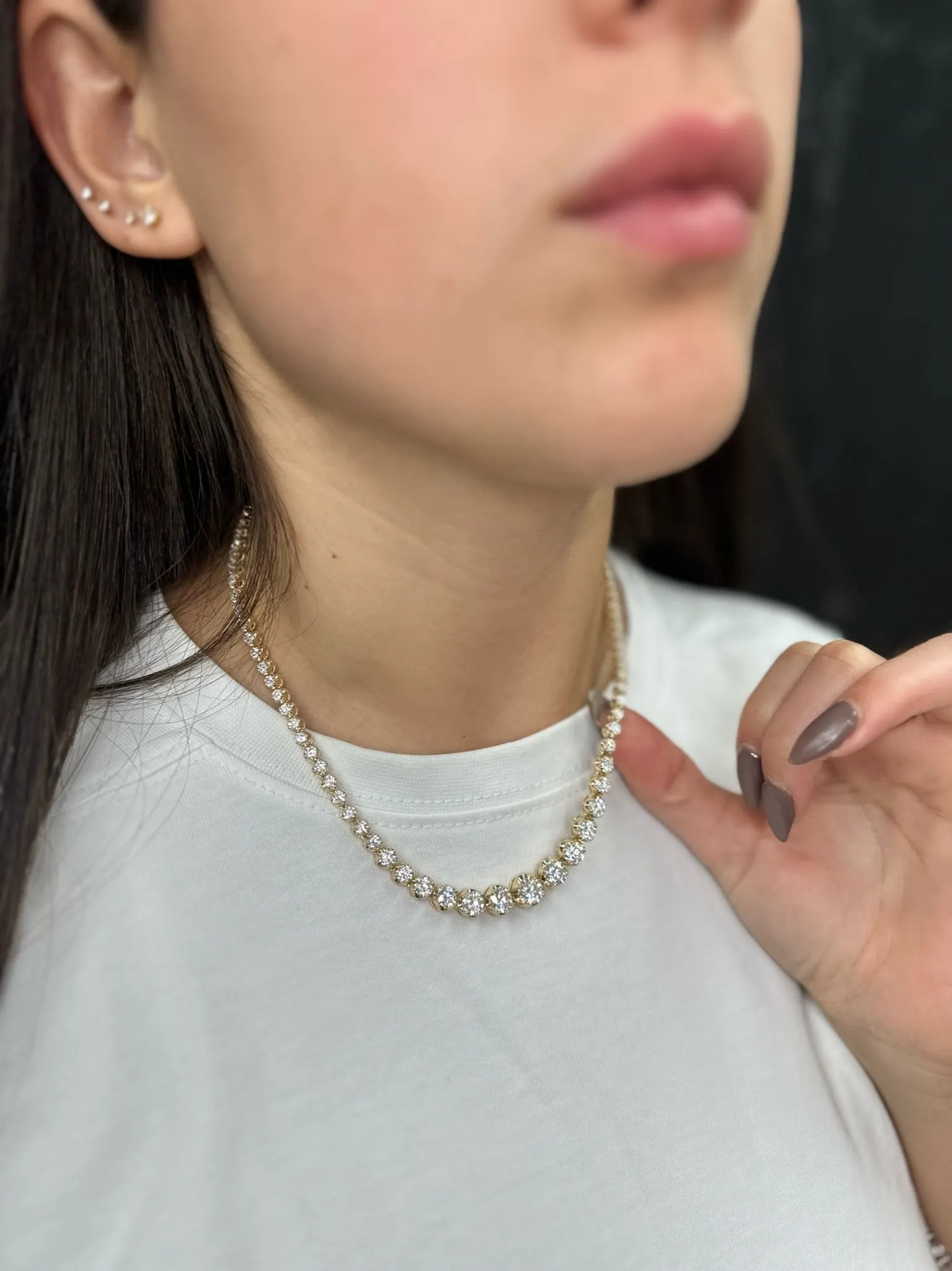 20 Carat Graduated Tennis Necklace
