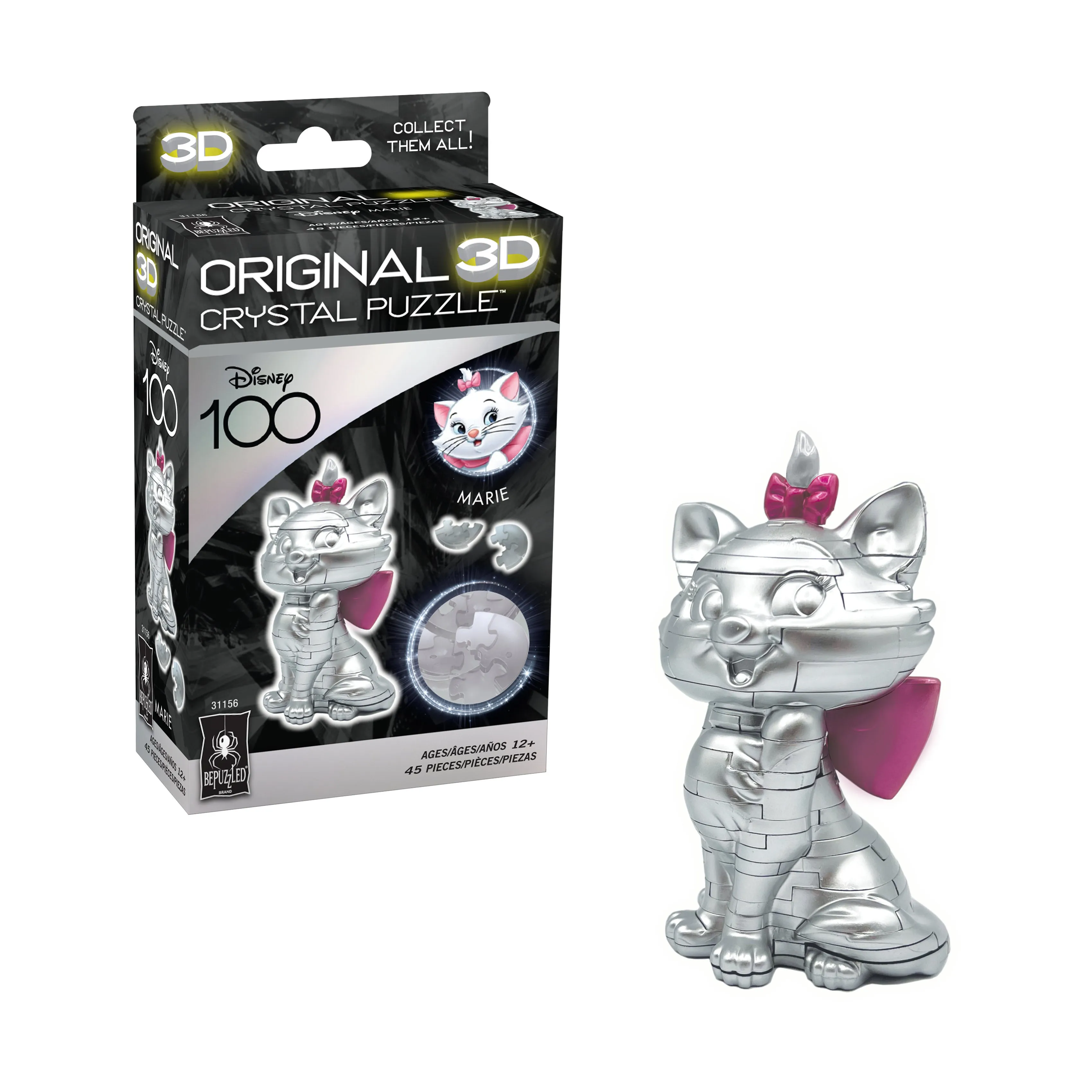 3D Crystal Puzzle - Disney 100 Platinum Edition - Marie: 45 Pcs