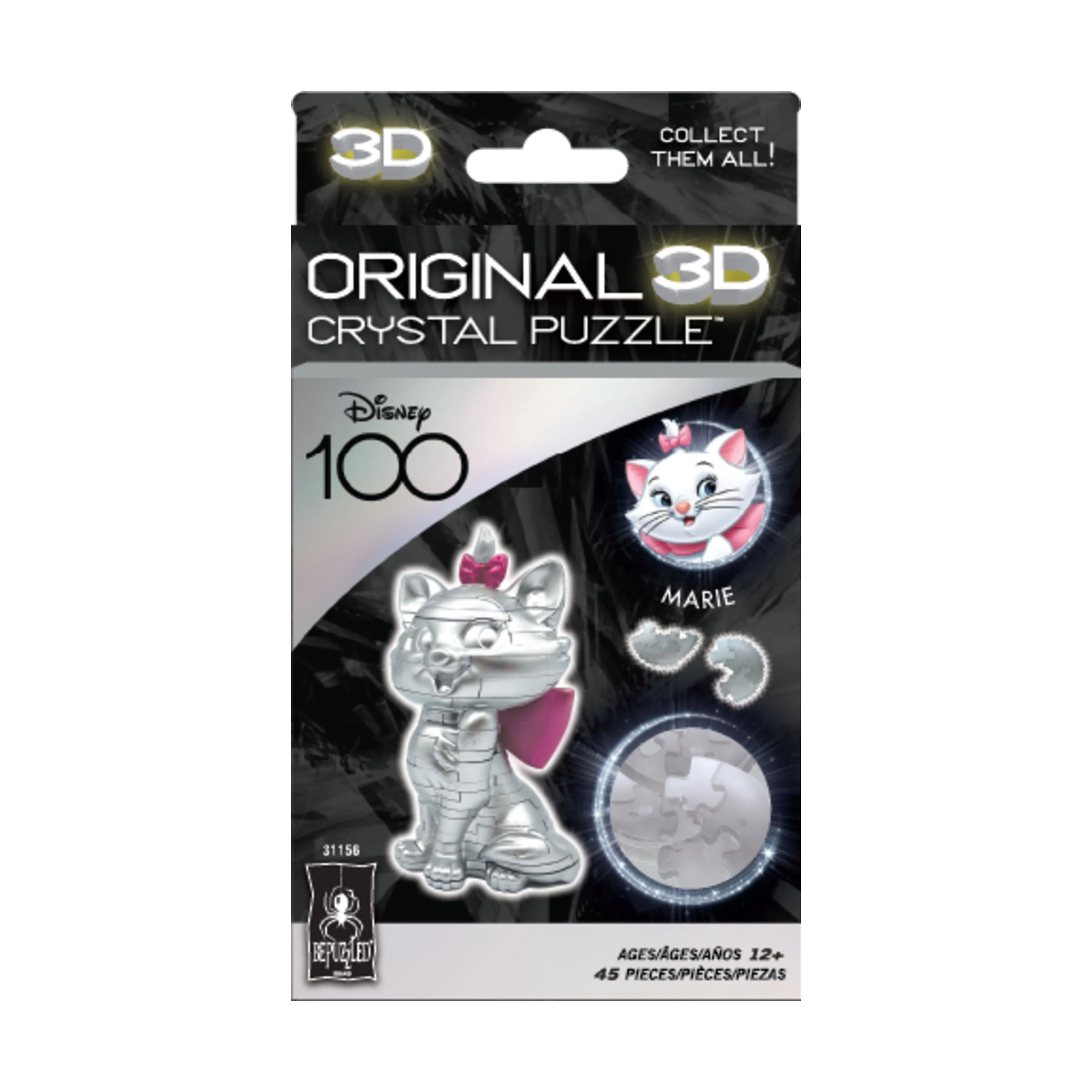 3D Crystal Puzzle - Disney 100 Platinum Edition - Marie: 45 Pcs