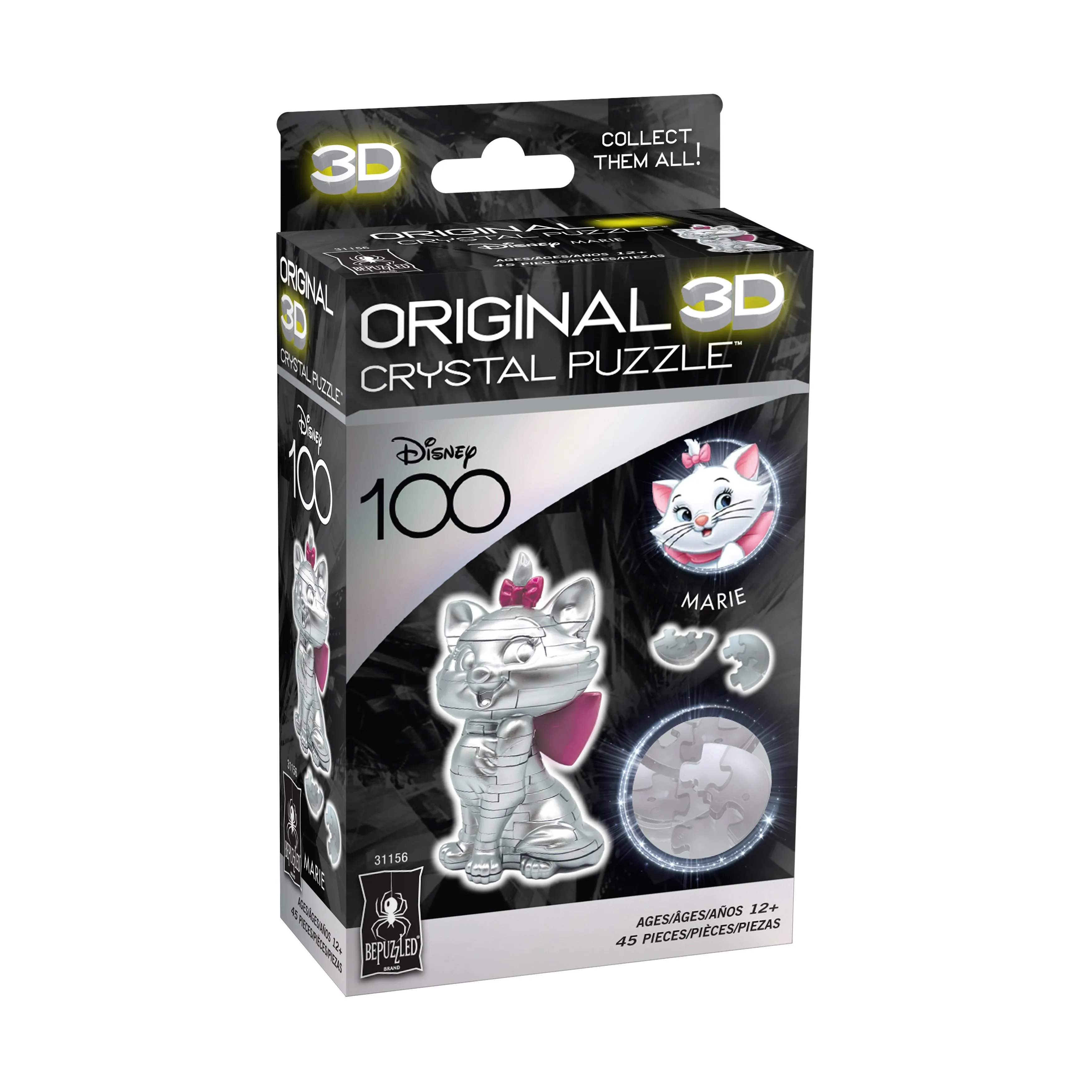3D Crystal Puzzle - Disney 100 Platinum Edition - Marie: 45 Pcs
