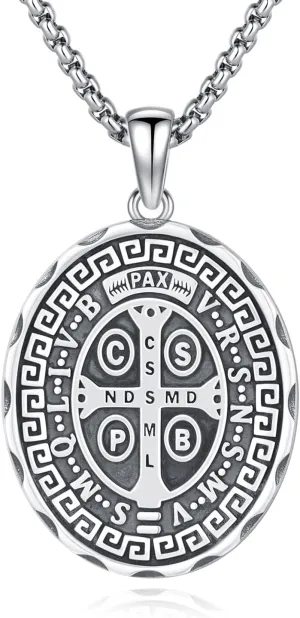 925 Sterling Silver Patron Saint Necklace Archangel Medals St Pendant Amulet Necklaces Protection Jewelry for Men Women with Chain