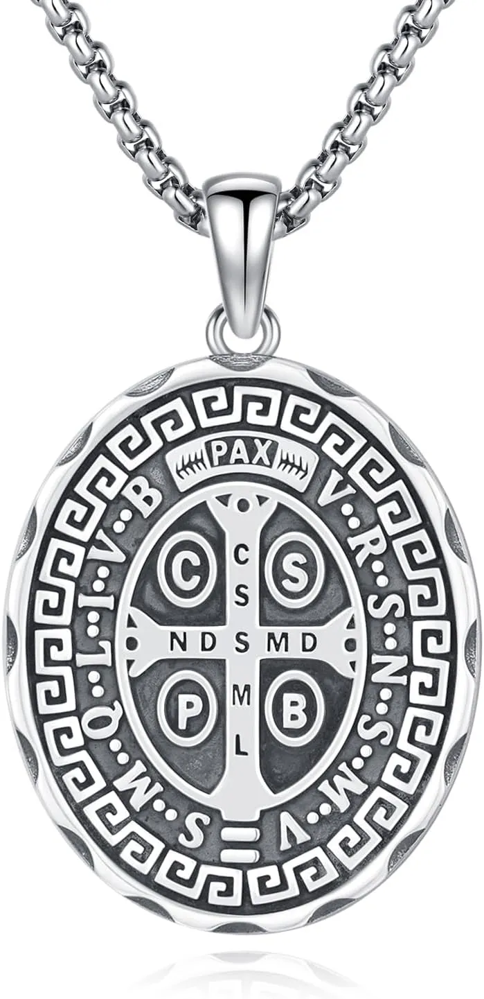 925 Sterling Silver Patron Saint Necklace Archangel Medals St Pendant Amulet Necklaces Protection Jewelry for Men Women with Chain