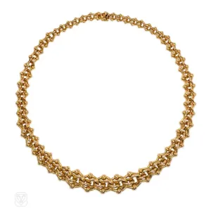 Antique interlocking beaded necklace, France