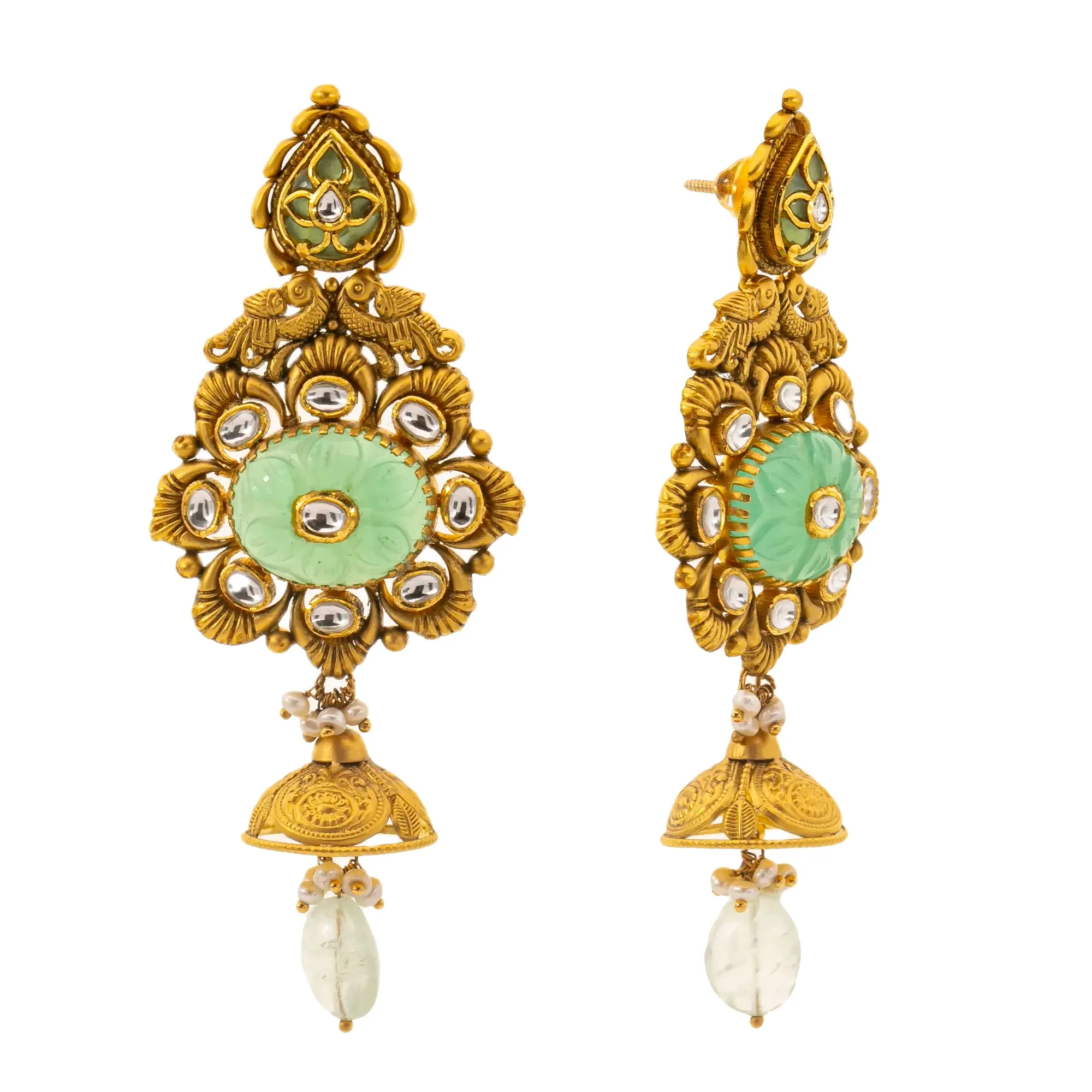 Antique Nisha Jewelry Set in 22K Yellow Gold (136.3gm)
