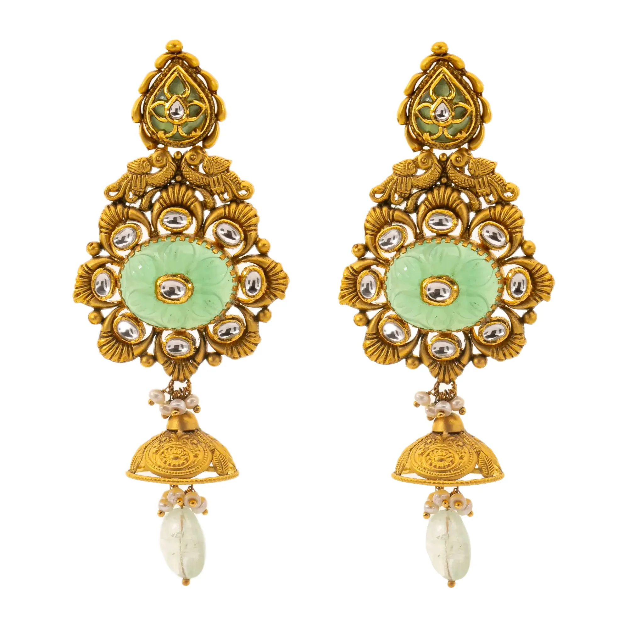 Antique Nisha Jewelry Set in 22K Yellow Gold (136.3gm)