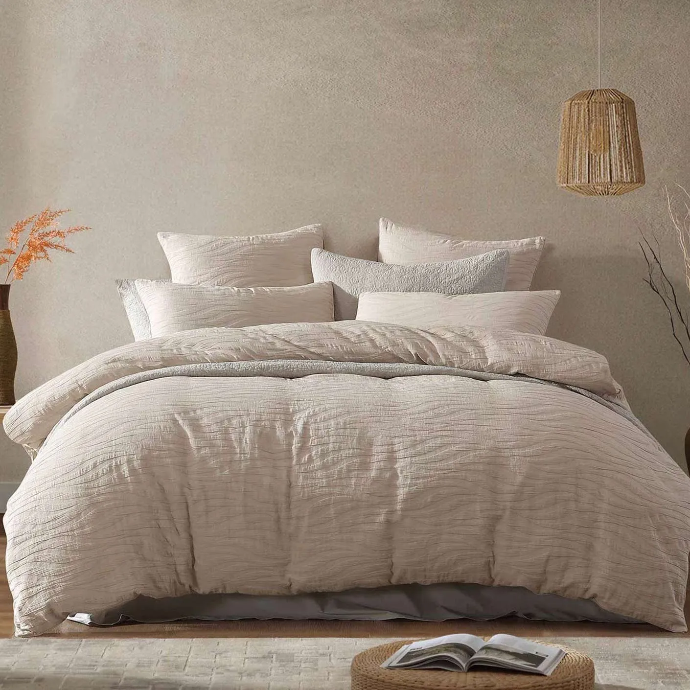 Ariel Stone Quilt Cover Set by Logan and Mason Platinum