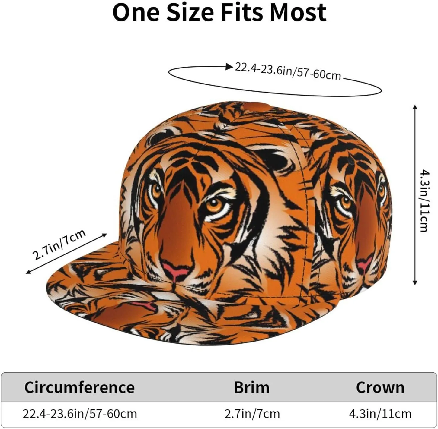 Baseball Cap, Flat Brim Snapback Hat, Unisex