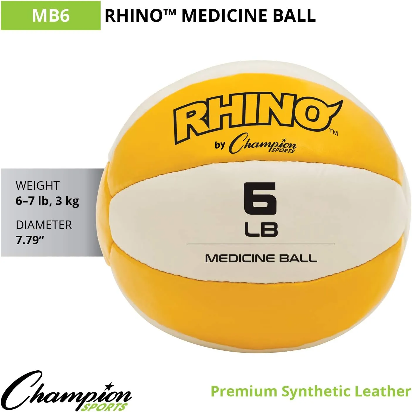 Champion Sports Exercise Medicine Balls, Leather with No-Slip Grip - Weighted Med Ball Set for Weight Training, Stability, Plyometrics, Cross Training, Core Strength - Multiple Styles