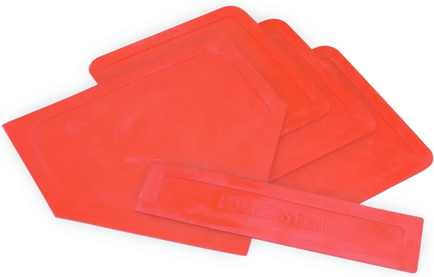 Champion Sports Throwdown Base Set: 5 Youth League Kids Baseball & Softball Rubber Throw Down Bases - Boys & Girls Training & Practice Equipment, Orange