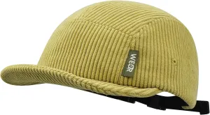 CLAPE Corduroy 5 Panel Baseball Cap Short Brim Trucker Hat Retro Vintage Flat Bill Snapback Dad Hat for Outdoor Activities