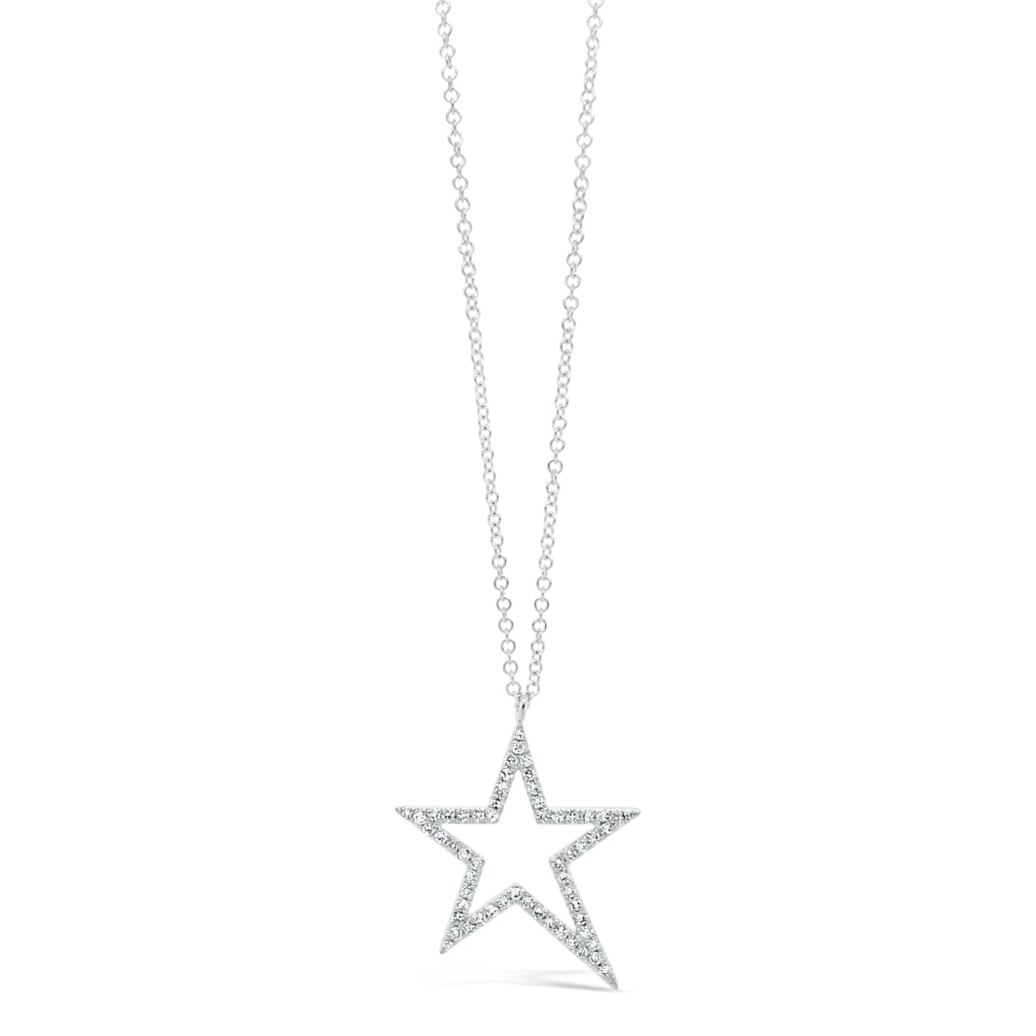 Diamond Asymmetrical Star Pendant Necklace