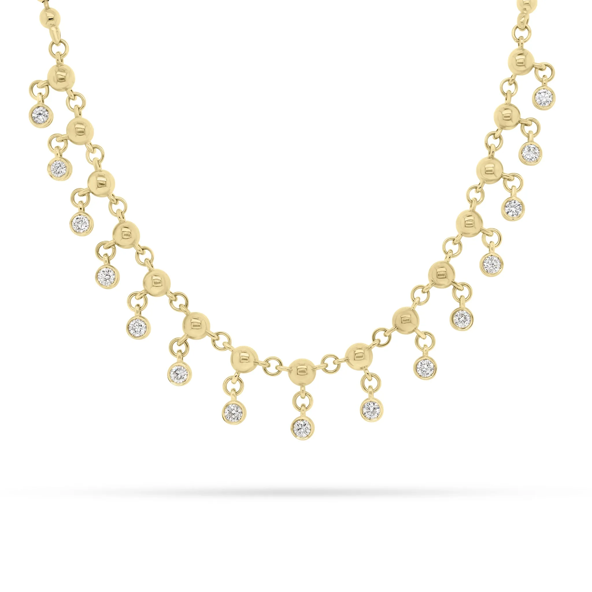Diamond Bezels Drip Necklace