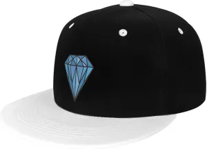 Diamond Snapback Hat Flat Bill Hat Baseball Cap for Men Women Flat Brim Hats