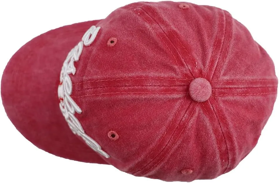 Distressed Baseball Mom Dad Hat for Women, Adjustable Washed Embroidered Baseball Cap for Mama
