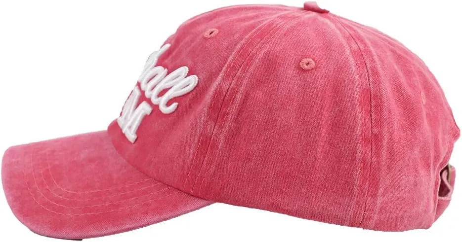 Distressed Baseball Mom Dad Hat for Women, Adjustable Washed Embroidered Baseball Cap for Mama