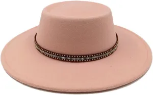 Fedora Hat 8CM Wide Brim Top Women's Jazz Hat Men's Flat Top Fedora Hat Classic Sun Hats