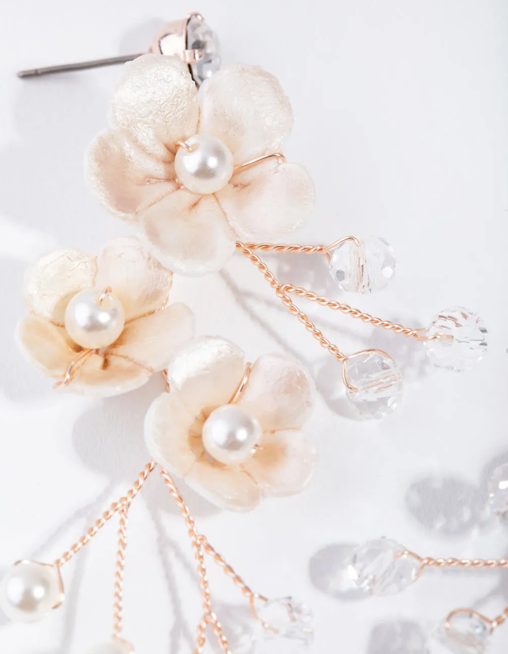 Flower Wire Vine Drop Earrings