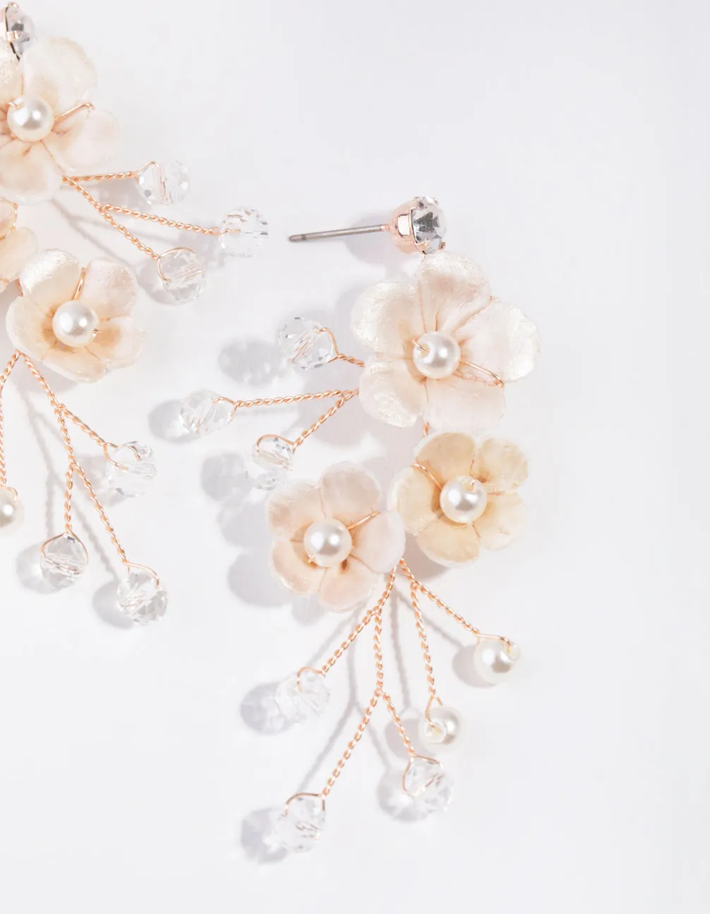 Flower Wire Vine Drop Earrings