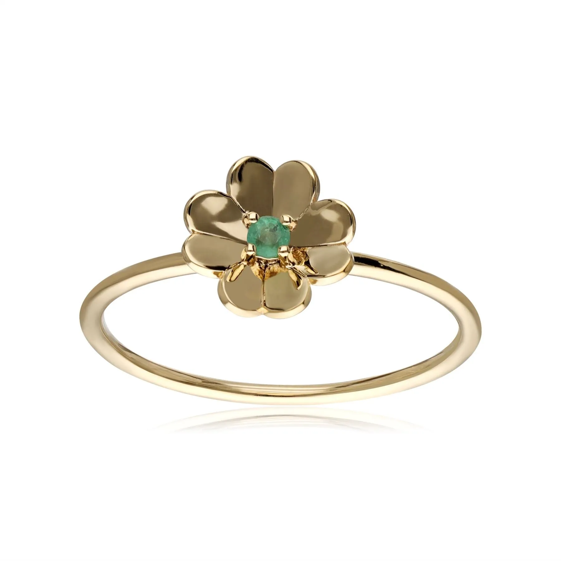 Gardenie Smaragd Kleeblatt Ring