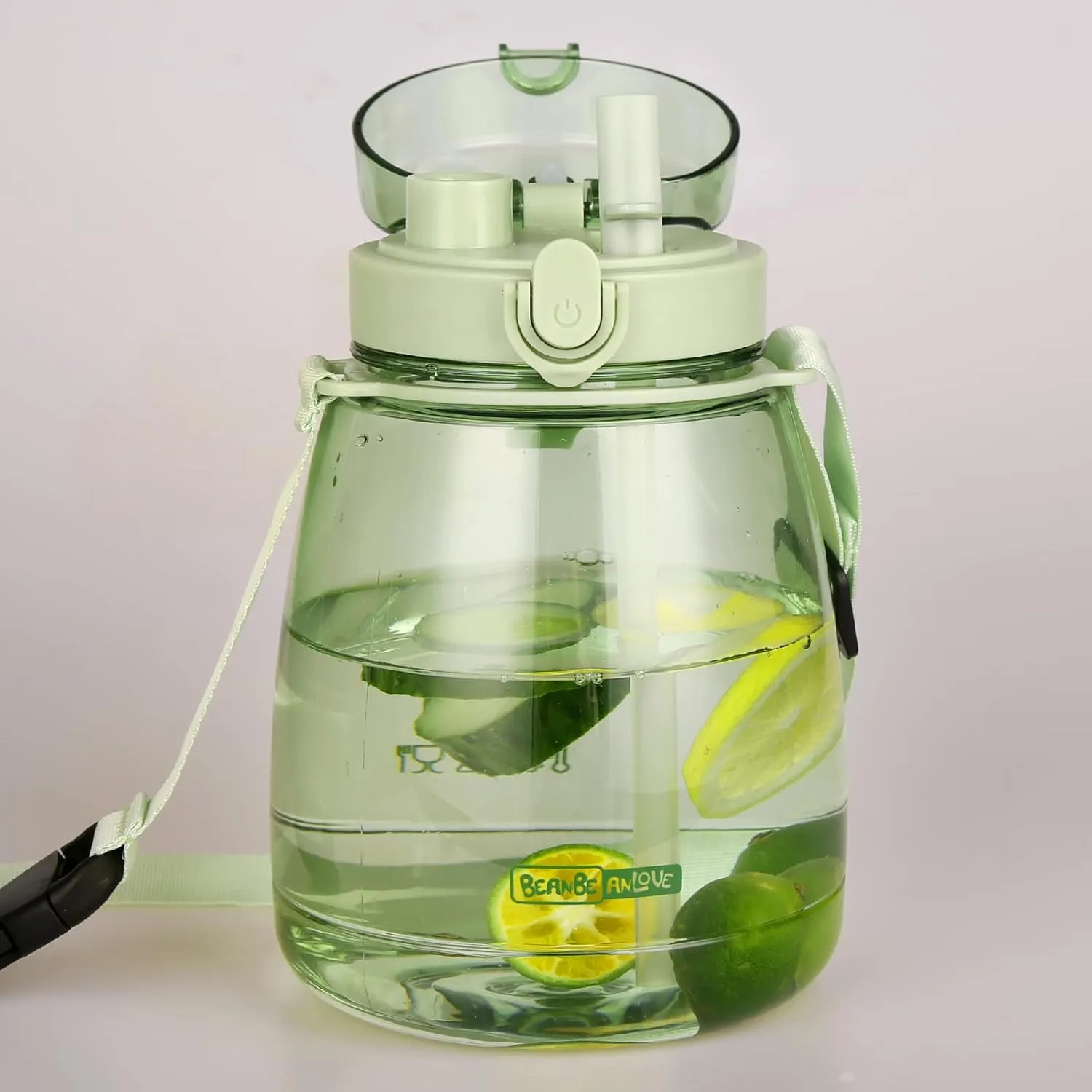 Girls Water Bottles for School, Upgrade Aesthetic Water Bottles, Cute Water Bottle with Handle, Water Jug Green