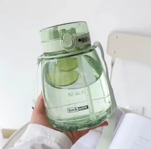 Girls Water Bottles for School, Upgrade Aesthetic Water Bottles, Cute Water Bottle with Handle, Water Jug Green