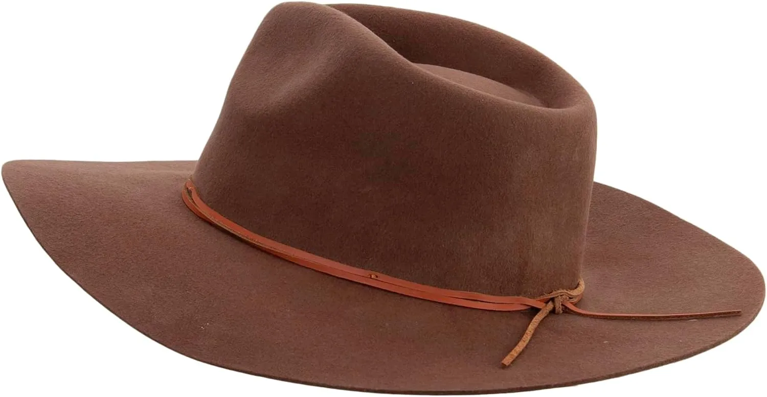 Jeanne Simmons Women's Real Leather Trim Tie Fedora Hat