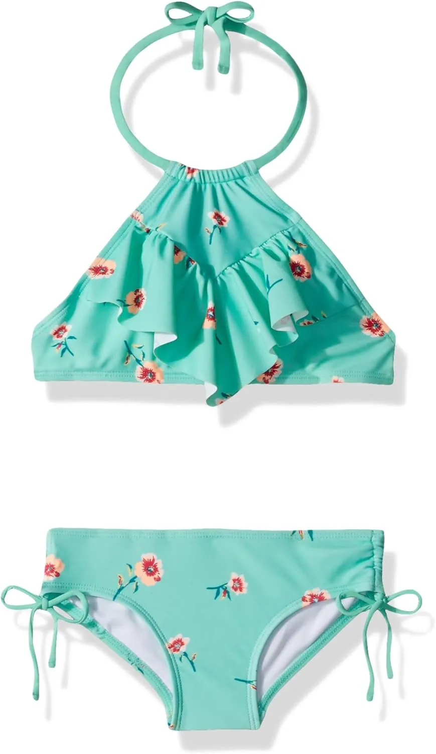 Kanu Surf Girls' Morgan Ruffle Halter Bikini 2-Piece Swimsuit, Pink, 2t