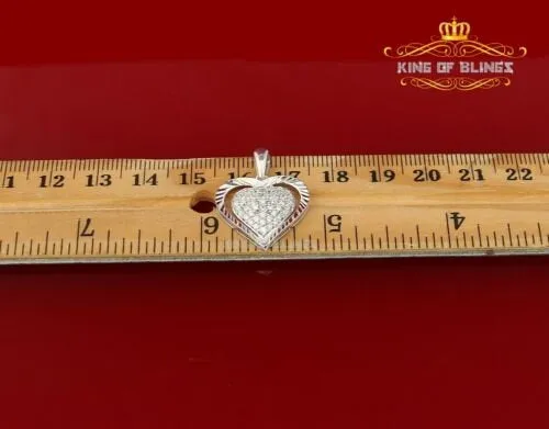 King Of Bling's Fancy Special 925 Sterling Silver Heart White Pendant with 0.49ct Cubic Zirconia