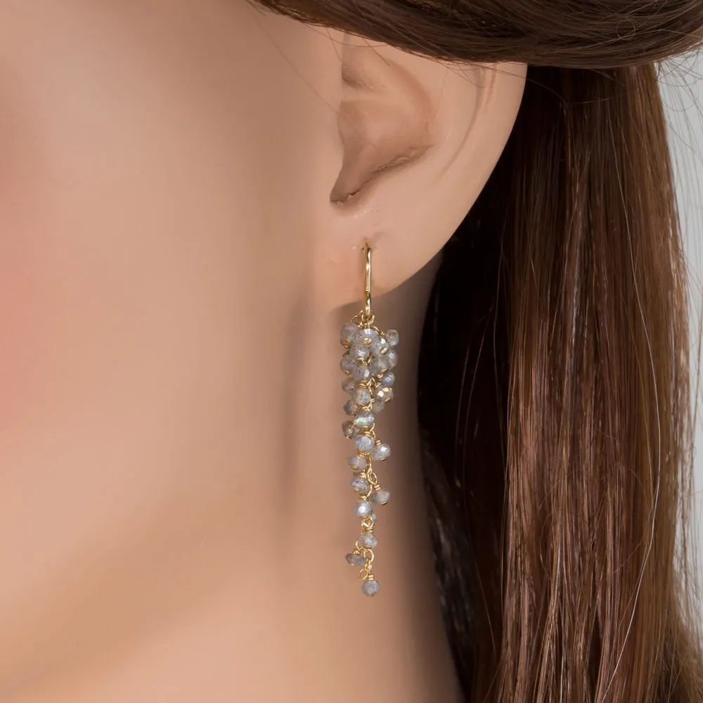 Labradorite Grape Cluster Earrings