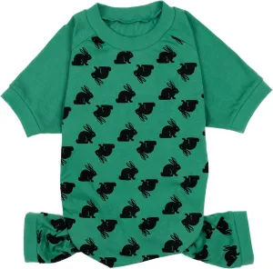 Leveret Dog Pajamas 100% Cotton Bunny Rabbit Green (Size Medium)
