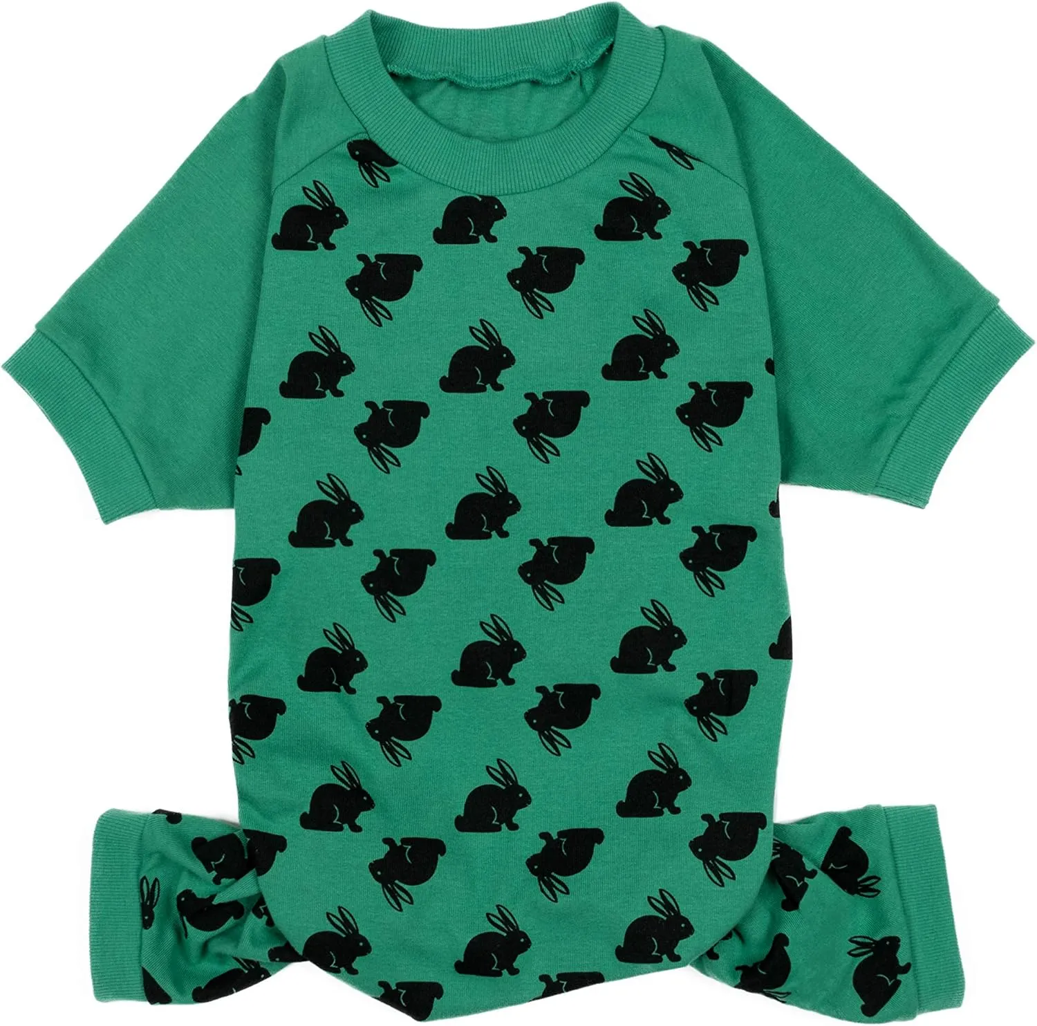 Leveret Dog Pajamas 100% Cotton Bunny Rabbit Green (Size Medium)