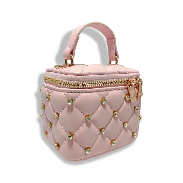 Light Pink Embellished Vanity Quilted Purse
