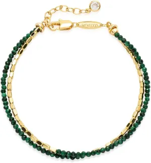 MEVECCO Bead Bracelet for Women Layered Stone Mixed Bracelets 18K Gold Plated Handmade Custom Beaded Charm Chain Bracelet Stack Jewelry Gifts