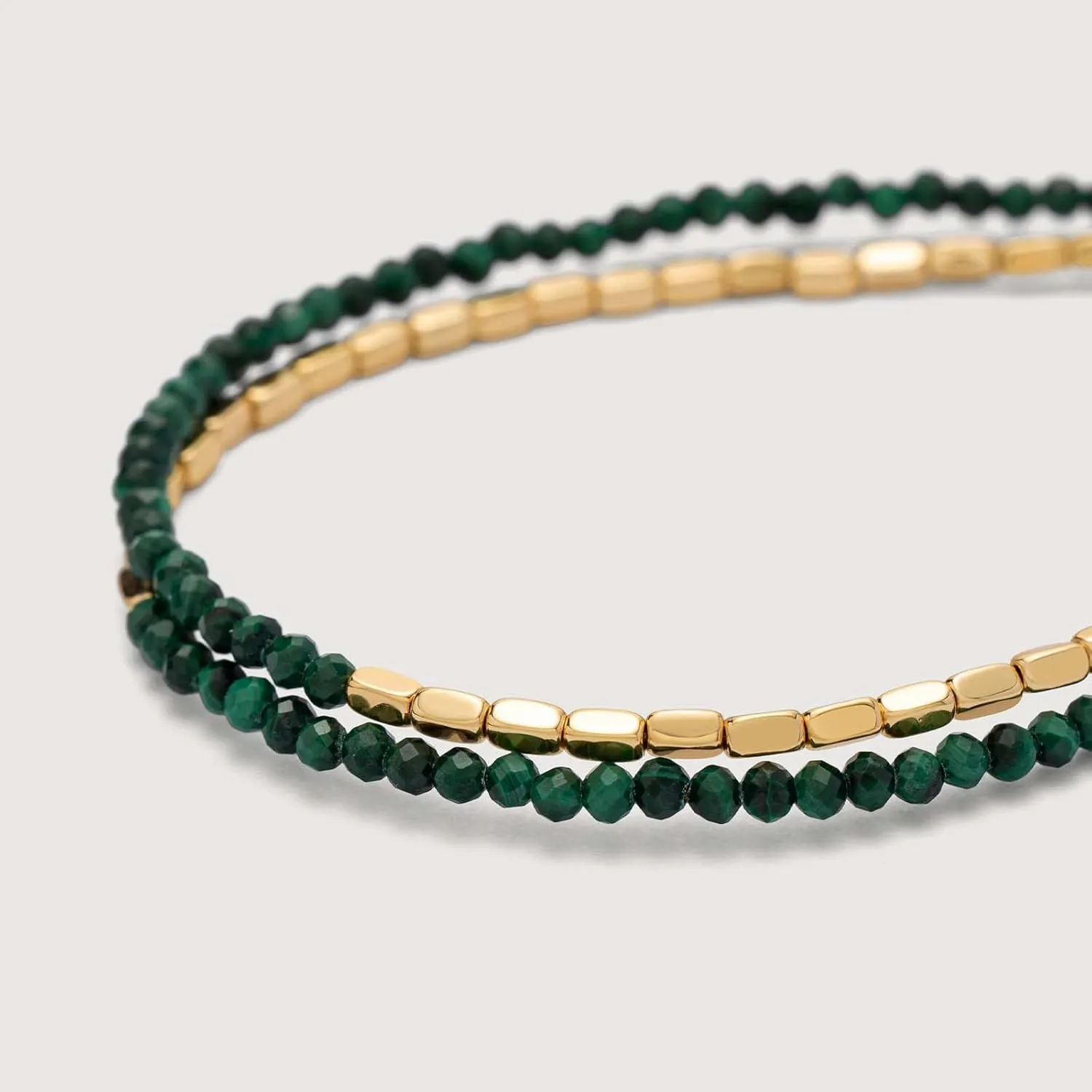 MEVECCO Bead Bracelet for Women Layered Stone Mixed Bracelets 18K Gold Plated Handmade Custom Beaded Charm Chain Bracelet Stack Jewelry Gifts