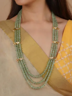 Multicolor Gold Plated Jadau Kundan Necklace/Mala - MN459M