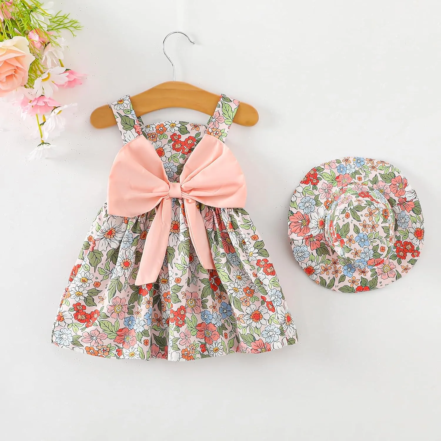 Newborn Infant Baby Girl Dress Toddler Girl Clothes Halter Backless Sleeveless Flower Sundress Summer Dresses for Girl