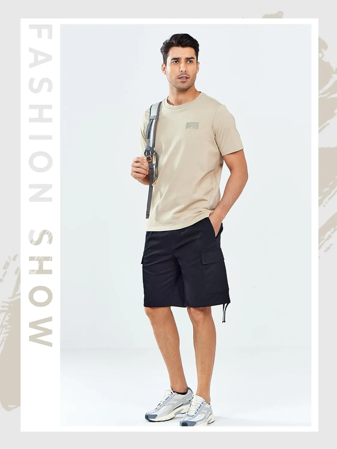 NORTHYARD Mens Twill Casual Cotton Cargo Shorts Drawstring Elastic Waist & 6 Pockets Classic Work Shorts for Men