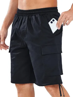 NORTHYARD Mens Twill Casual Cotton Cargo Shorts Drawstring Elastic Waist & 6 Pockets Classic Work Shorts for Men