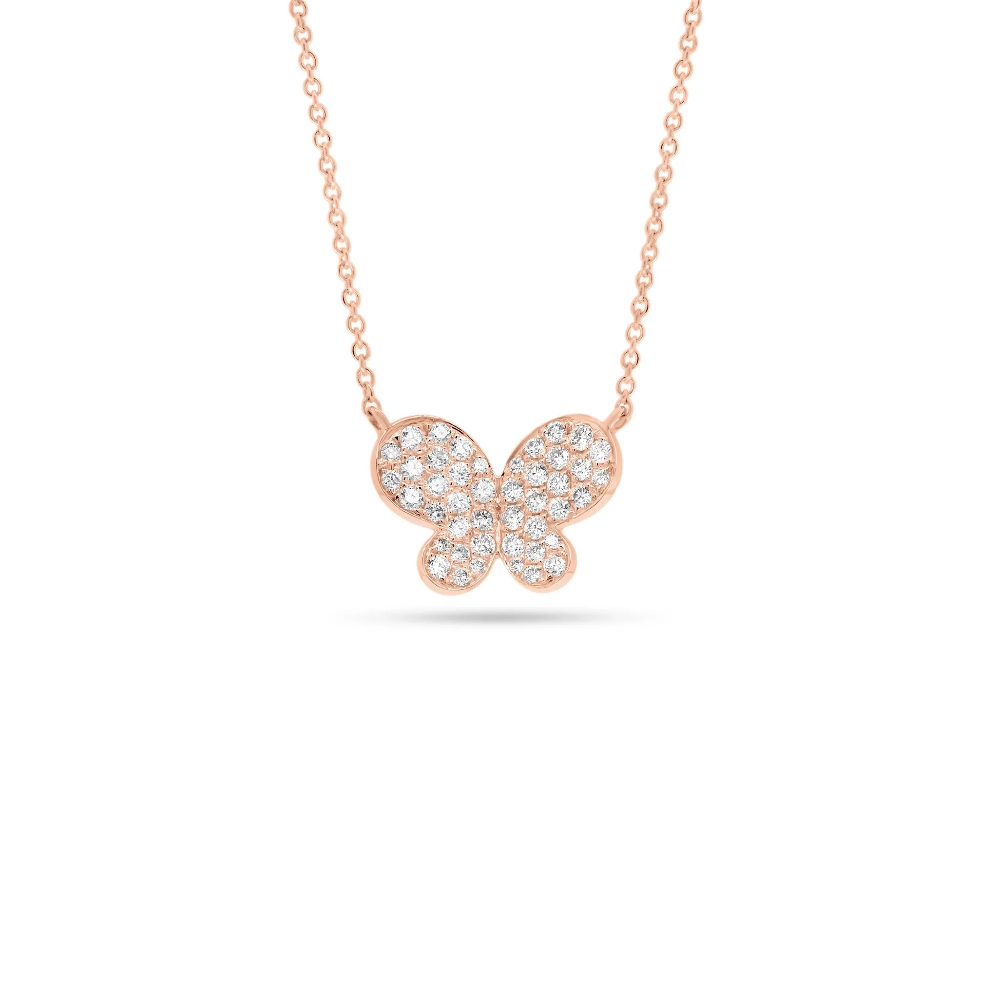 Pave Diamond Puffy Butterfly Pendant