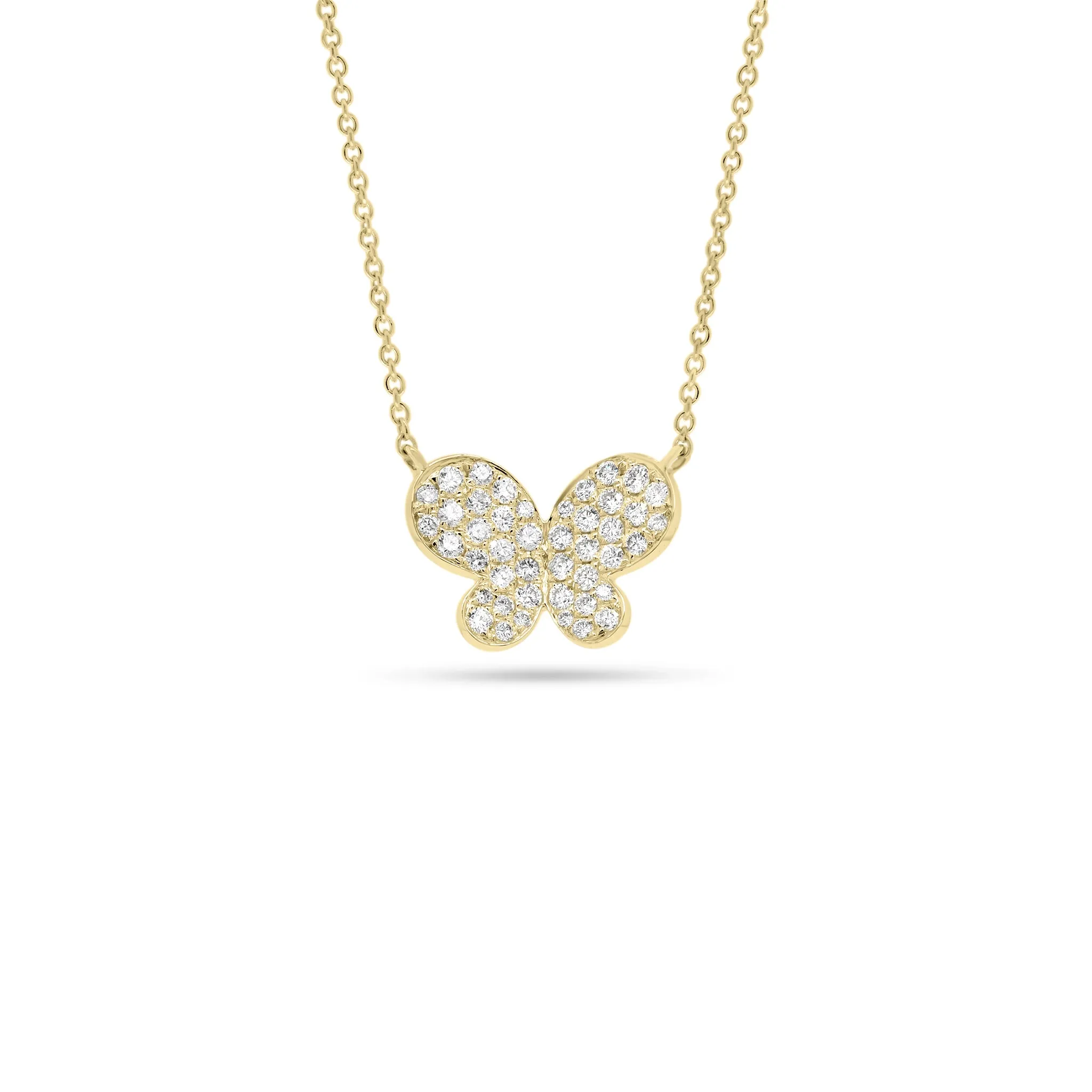Pave Diamond Puffy Butterfly Pendant