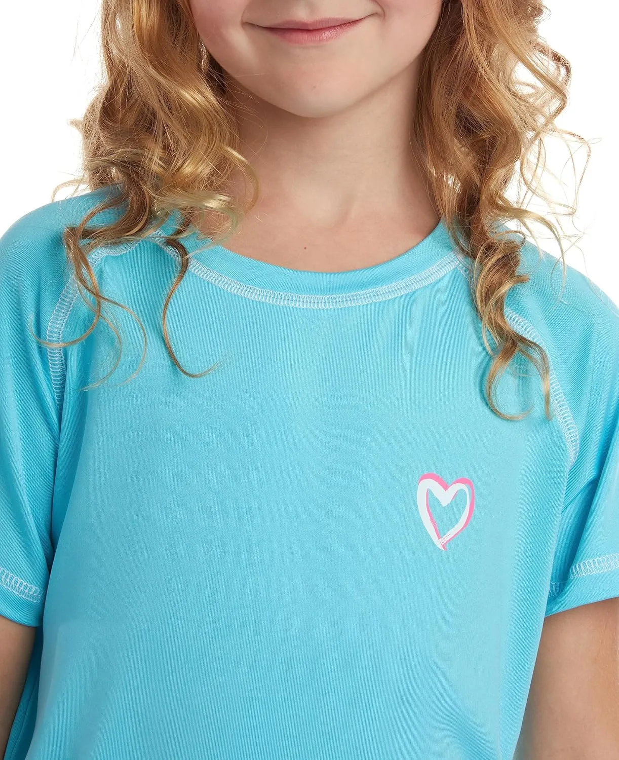 Pink Platinum Girls Rash Guard Shirt - 2 Pack UPF 50  Quick Dry Short Sleeve Swim Shirt Rash Guard for Girls (Sizes: 4-16)