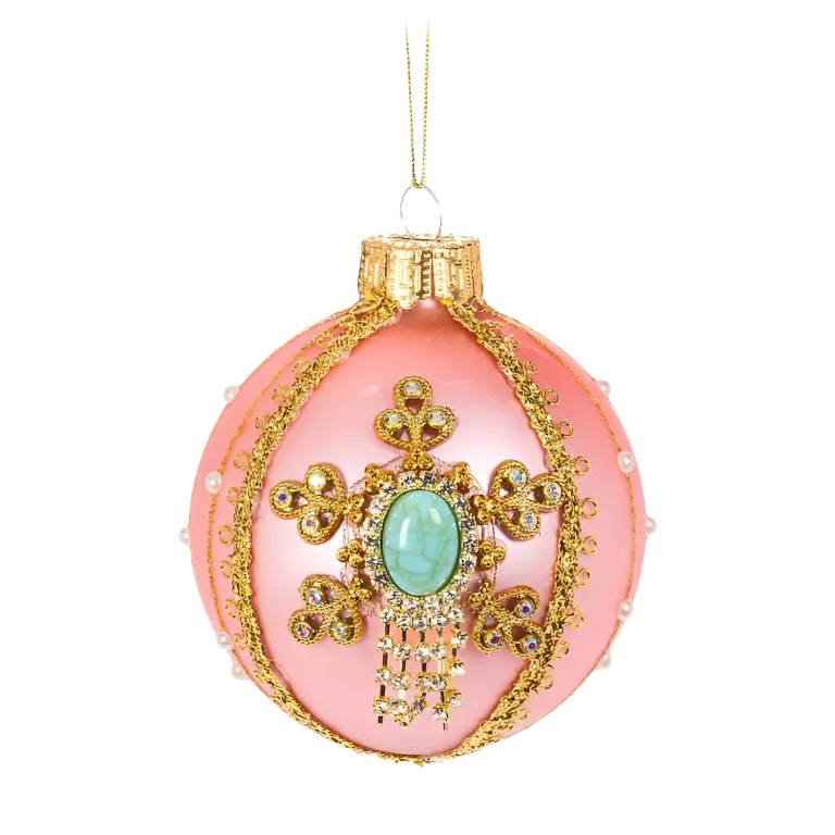 Pink with Gems Ball Ornament